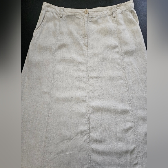 NWOT - Talbots Linen Oatmeal Midi Skirt - Size 12 - Picture 6 of 8